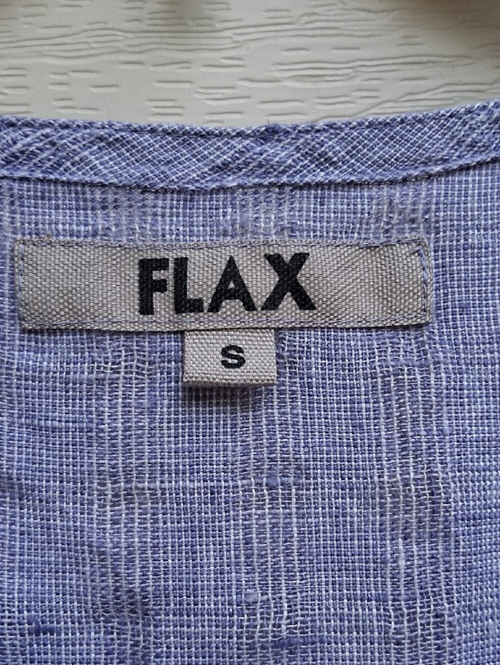 Flax Lavender/Purple Linen Button-Front Short Sleeve Top - Picture 2 of 11